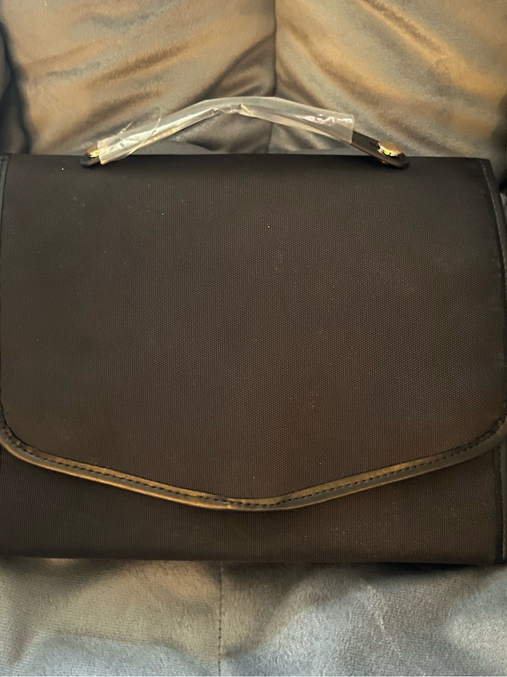 Black Structured Top-Handle Travel Bag